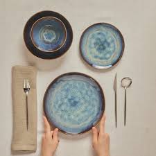 Karaca Leia Reactief Serviesset 24-delig - 6 Personen - Stoneware - Dinerborden. Soepborden. Gebakborden en Kommen