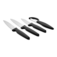 Karaca Inox - Messenset - 4-delig - RVS Keukenmessen Set - Zwart - Roestvrij Staal