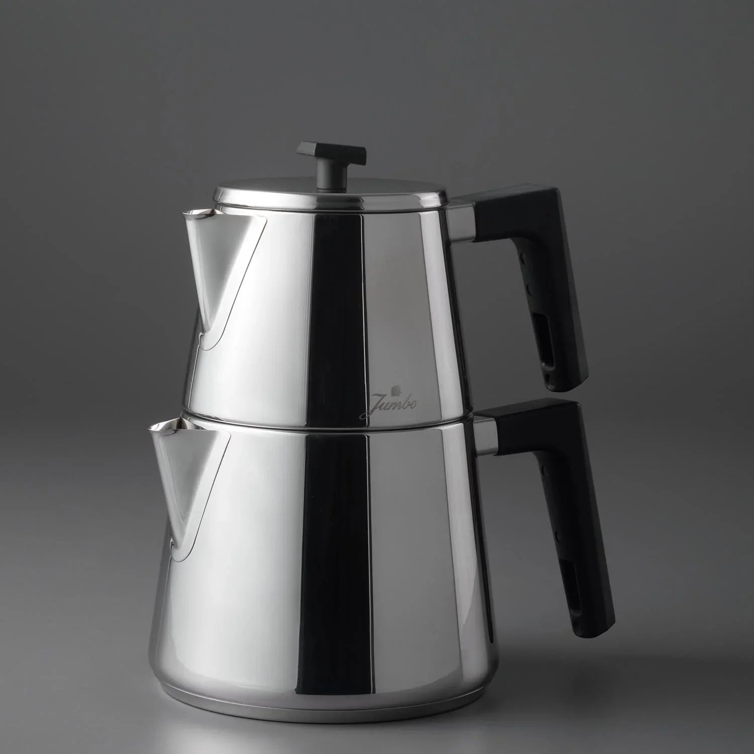 Jumbo Dynamic Steel Theepot RVS - 2-delig - Inductie - 1L + 1,9L - Turkse Theeketel