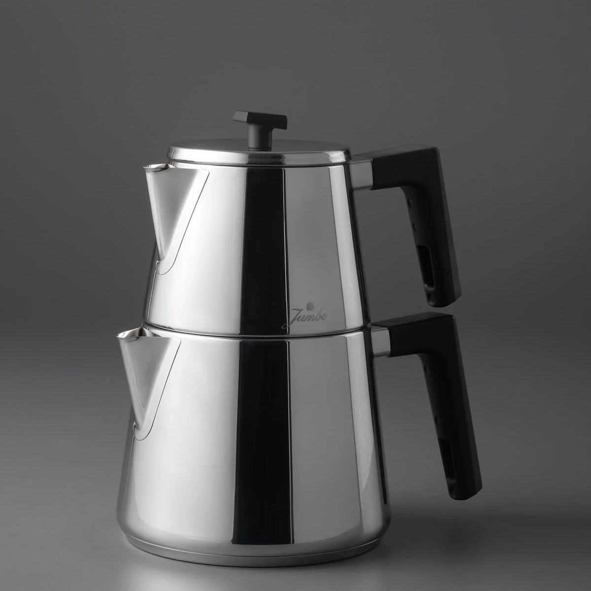 Jumbo Dynamic Steel Theepot RVS - 2-delig - Inductie - 1L + 1,9L - Turkse Theeketel