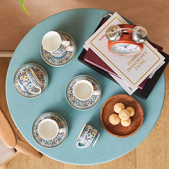 Karaca Beylerbeyi - Porselein Koffiekopjesset – 6-Persoons – 12-delig – 80 ml