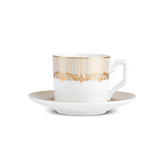 Karaca Vildan - Koffiekopjesset - 6 Personen - 12-delig - Porselein - 100 ml - Inclusief Schotels - Turks Koffieservies
