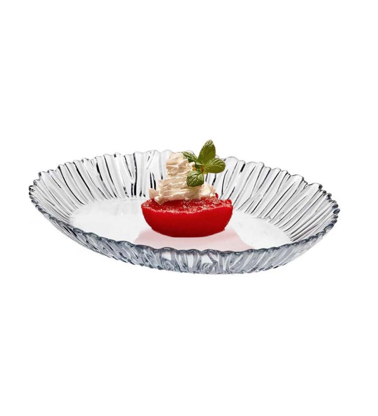 Pasabahçe Aurora - Glazen Ovale Serveerschaal - 25 x 19 cm - 10547
