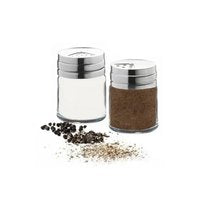 Pasabahce Basic 43880 Zout- en Peperstel – Glazen Kruidenpotjes – Metalen Deksels – 2-delig