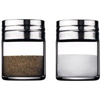 Pasabahce Basic 43880 Zout- en Peperstel – Glazen Kruidenpotjes – Metalen Deksels – 2-delig