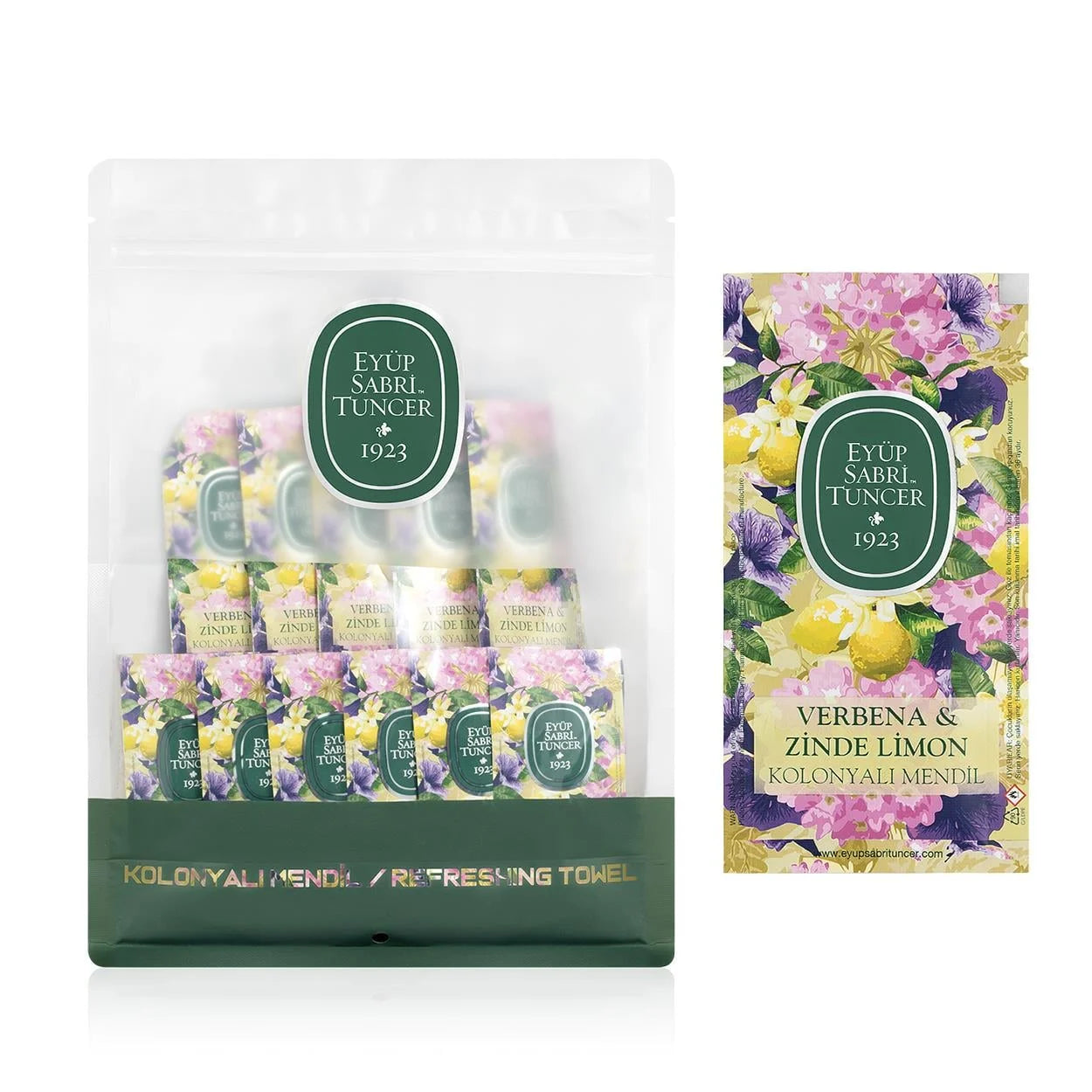 Eyüp Sabri Tuncer – Verbena Zinde – Lingettes Eau de Cologne – 150x (Lingettes parfumées / Désinfection)