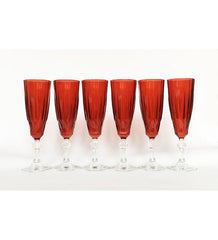 Paşabahçe Workshop 440069 - Rode Glazen Op Voet - Set van 6 - 170 ml