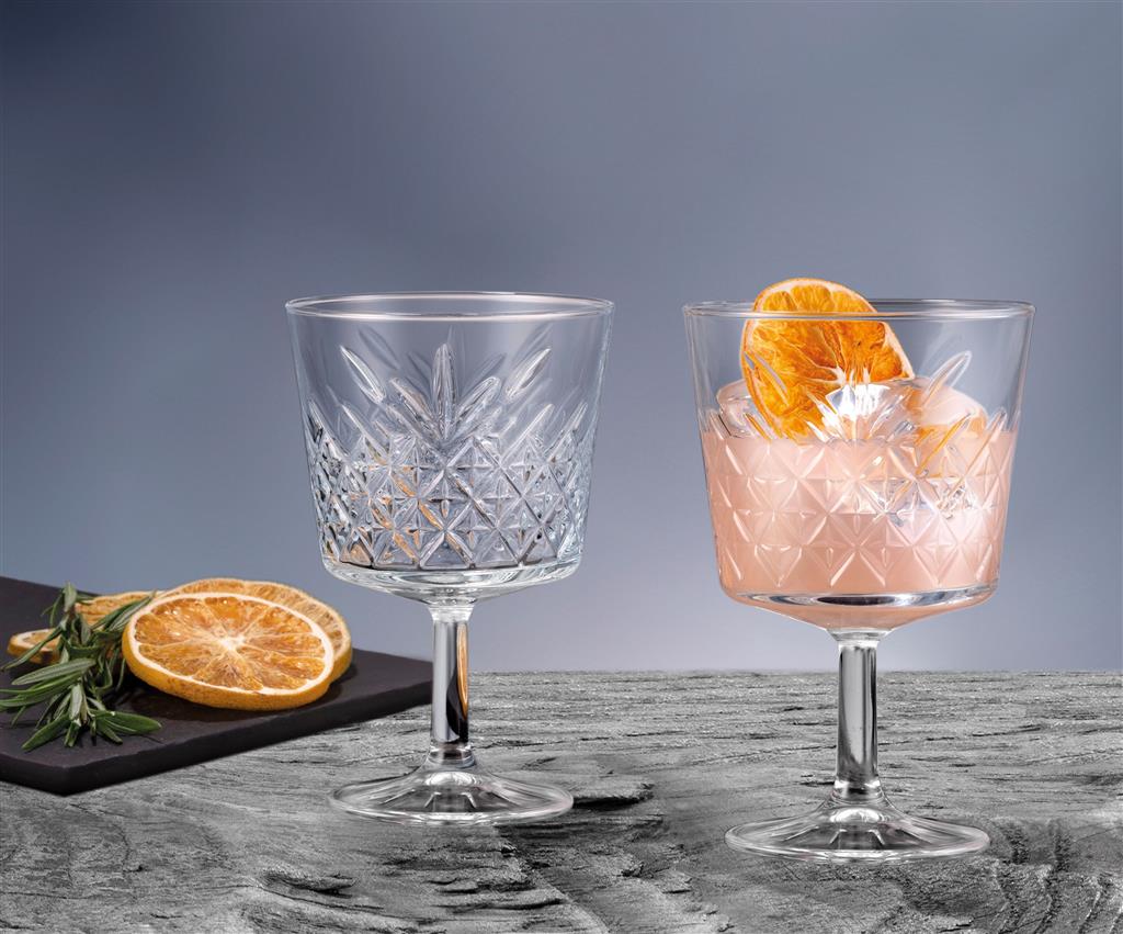 Paşabahçe Timeless 440456 - Glazen Op Voet - Set van 4 - 270 ml