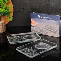 Paşabahçe Timeless 54851 - Glazen Theeonderzetters - Set van 2 - 182 x 120.5 mm