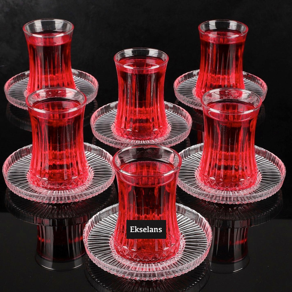 Ekselans - Elysia Model Thee Onderzetter- Glas - Set van 6