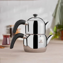 Karaca Edge - RVS Theepot - met Zwarte Handvatten - 1200 ml