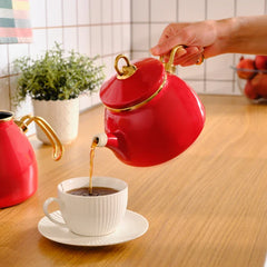Karaca Retro - Emaye Theepot - Rood - 2300 ml