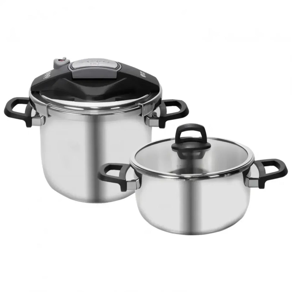 Karaca Perfect - RVS Snelkookpannen - Grijs - 4+6 Liter