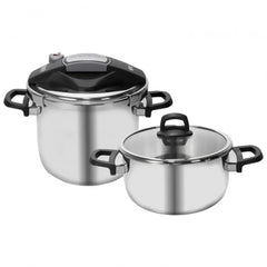 Karaca Perfect - RVS Snelkookpannen - Grijs - 4+6 Liter