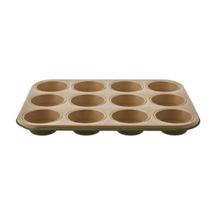 Karaca Jennese - Muffin Bakvorm - 12-vormpjes - 27 cm - Carbon Staal - Groen