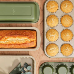 Karaca Jennese - Muffin Bakvorm - 12-vormpjes - 27 cm - Carbon Staal - Groen