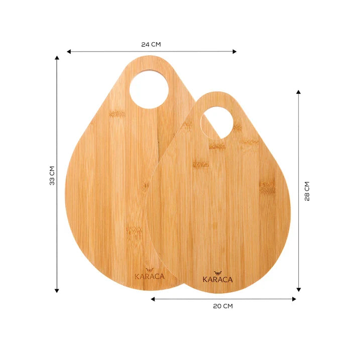 Karaca Damla - Bamboehouten Snijplank - Set van 2 - 33 x 24 cm