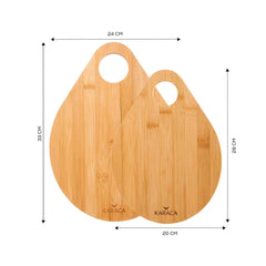 Karaca Damla - Bamboehouten Snijplank - Set van 2 - 33 x 24 cm