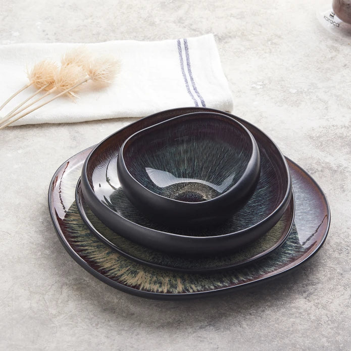 Karaca Galactic - Dessertbord - Zwart - 21,5x21x2,5 cm - Stoneware