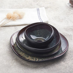 Karaca Galactic - Dessertbord - Zwart - 21,5x21x2,5 cm - Stoneware