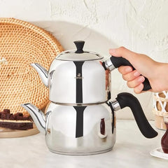 Karaca Edana – RVS Theepot met Zwarte Handvatten – 1900 ml – Inductiegeschikt
