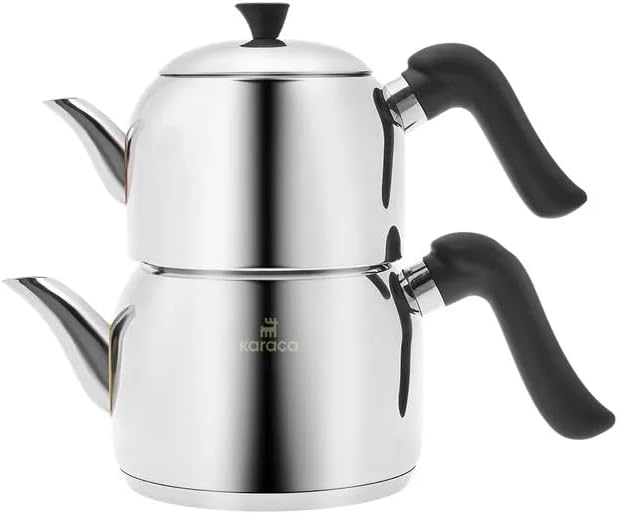 Karaca Edana – RVS Theepot met Zwarte Handvatten – 1900 ml – Inductiegeschikt