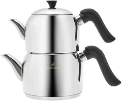Karaca Edana – RVS Theepot met Zwarte Handvatten – 1900 ml – Inductiegeschikt