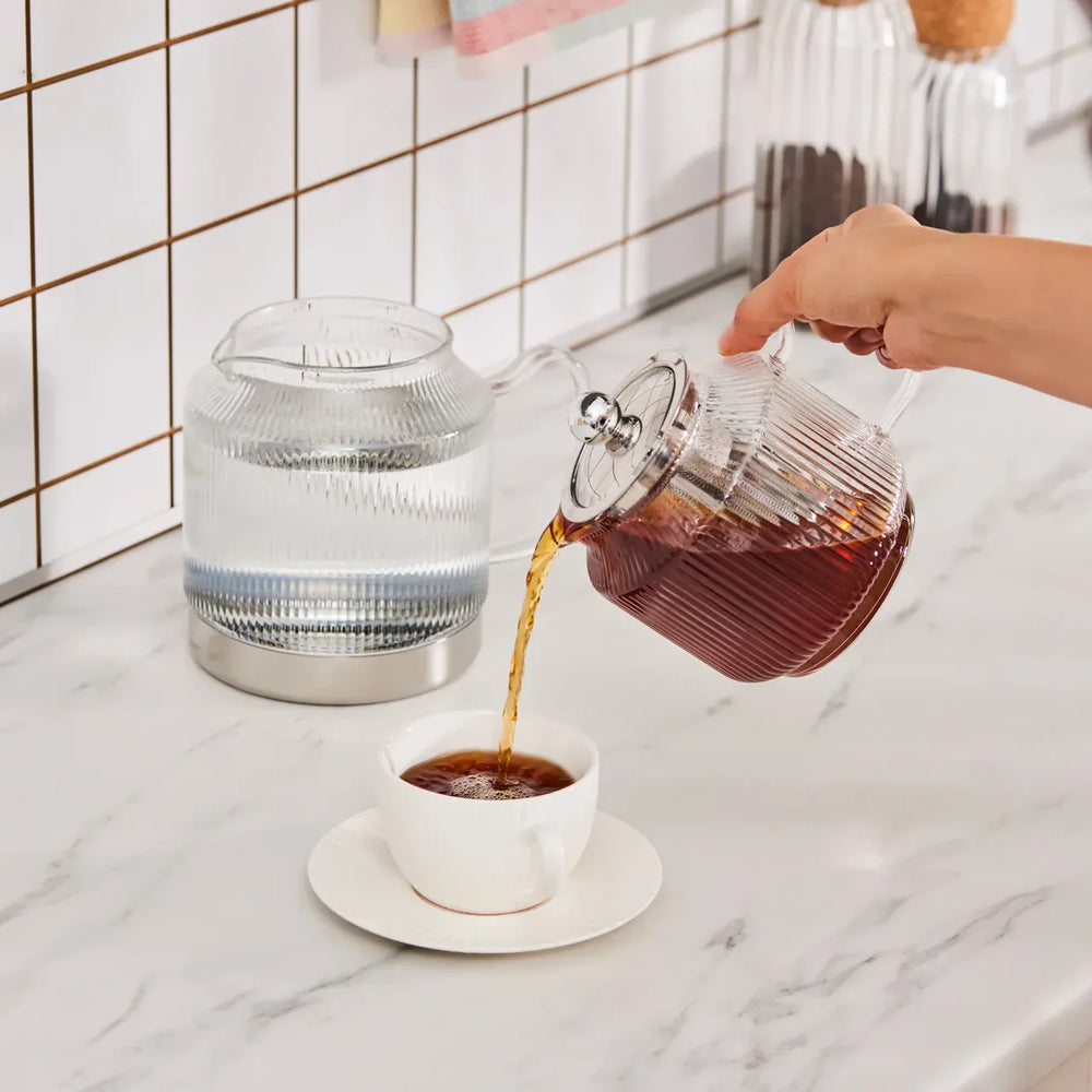 Karaca Kelly XL - Glazen Theepot - Borosilicaatglas - 2000 ml - Geschikt Voor alle Warmtebronnen