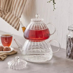 Karaca Lori - Glazen Theepot - Borosilicaatglas - 1200 ml - Niet Geschikt voor Inductie