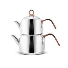 karaca Urban Midi - RVS Theepot met Rosegouden Handvaten - 1950 ml