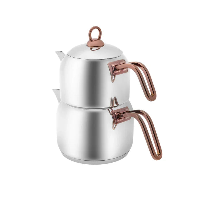karaca Urban Midi - RVS Theepot met Rosegouden Handvaten - 1950 ml