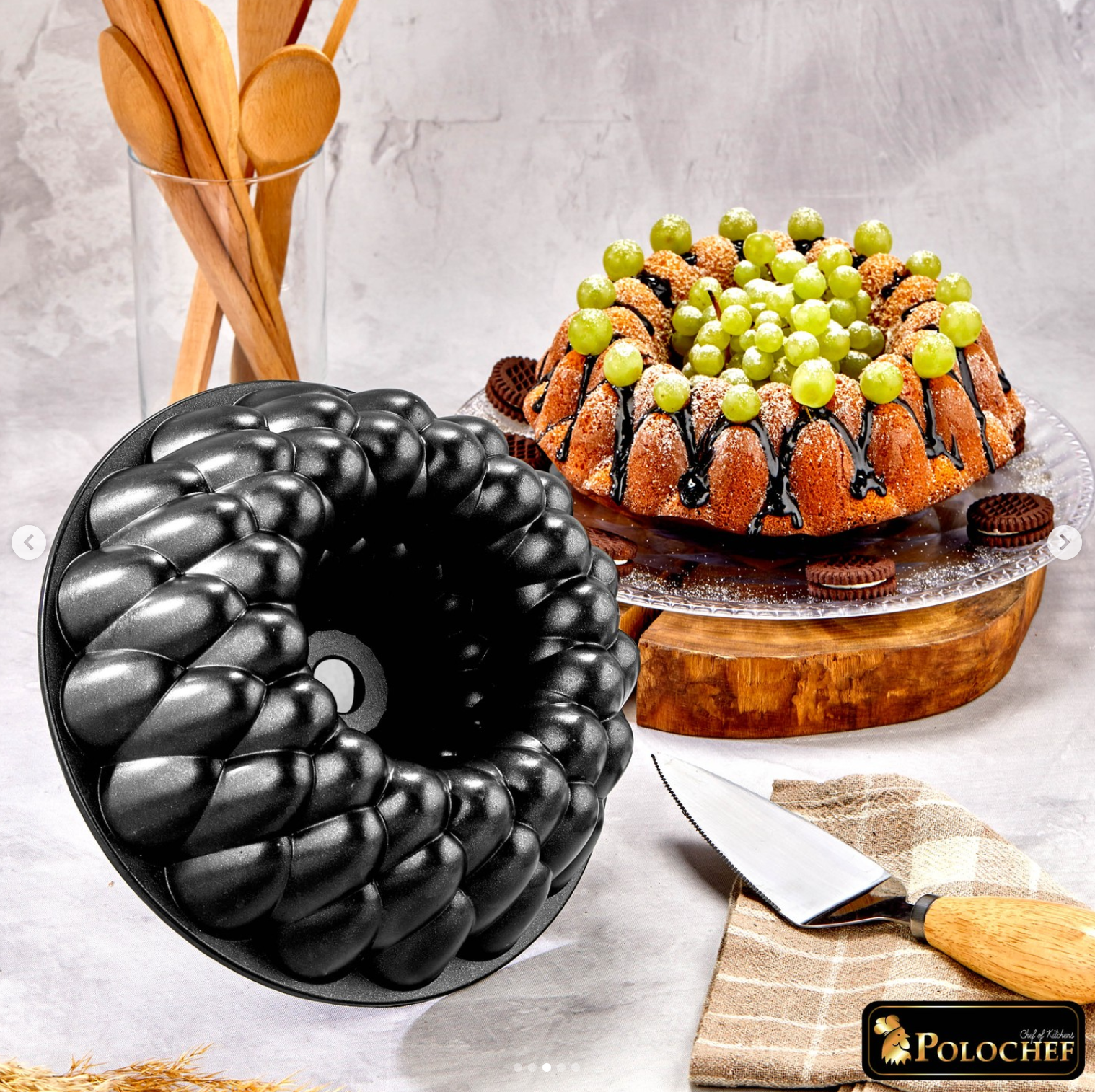 Polochef Casting - Graniet Bakvorm - 26 cm - Non-Stick - Zwart