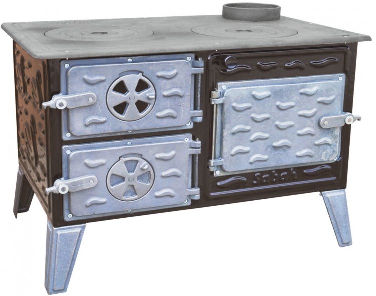 S32 Sabah Mini Kuzine Soba – Pizzaoven – Ideale Houtoven Voor Buitenkeuken – Boordoven en Tuinoven – Gietijzeren Kachel – Brandende Openhaard – Fornuis – Boerderijkachel met oven Keukenoven – Terraskachel – Houtkachel – Bruin