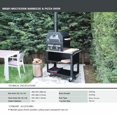 Sabah BBQ1 - Barbecue Kooltuinoven en Grill op Wielen met Hittebestendig Glas en Waterdichte Hoes