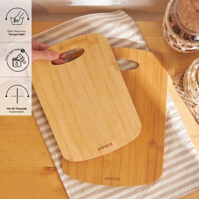 Karaca Defne - 2-delige Bambu Snijplank Set - 33 x 24 cm + 28 x 20 cm