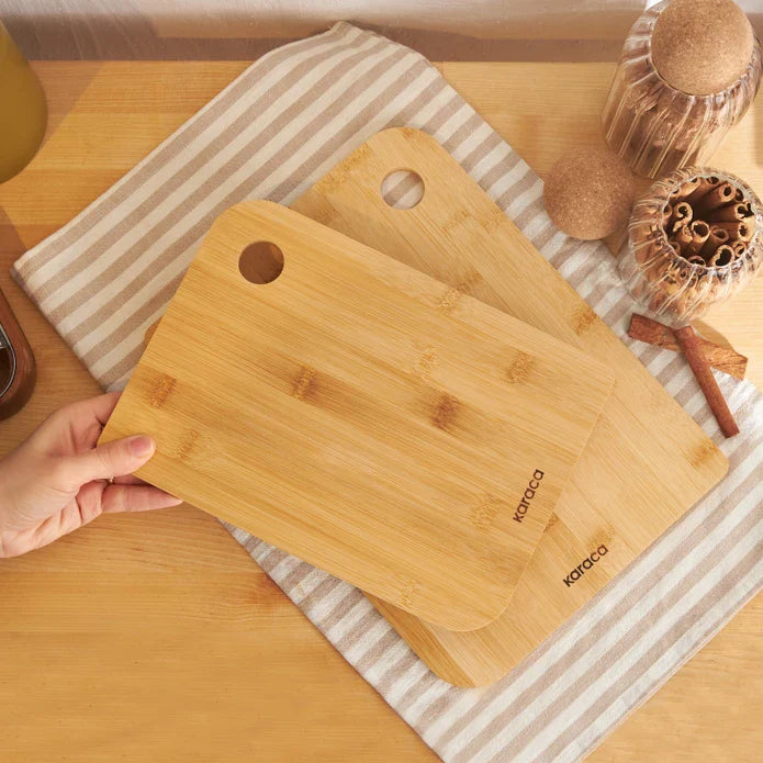 Karaca Azur - 2-delige Bambu Snijplank Set - 33 x 24 cm + 28 x 20 cm
