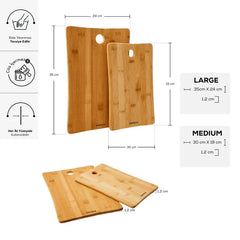 Karaca Bamboo - 2-delige Bambu Snijplank Set B3064 - 30 x 19 cm + 35 x 24 cm