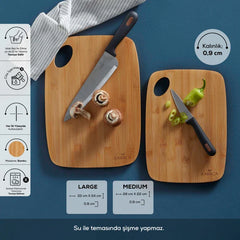 Karaca Karya - 2-delige Bambu Snijplank Set - 35 x 24 cm + 30 x 19 cm