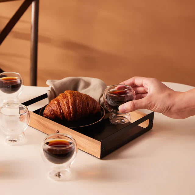 Karaca Anthon - Shaped Espresso Kopset – 6 Delig – Glas – 80 ml