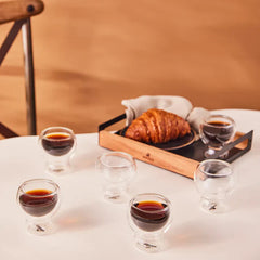 Karaca Anthon - Shaped Espresso Kopset – 6 Delig – Glas – 80 ml