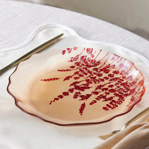 Karaca Red Lavender - 7-delige Taartset – Glas