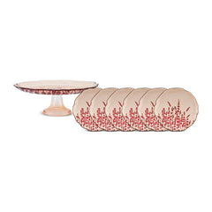 Karaca Red Lavender - 7-delige Taartset – Glas