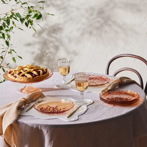 Karaca Red Lavender - 7-delige Taartset – Glas