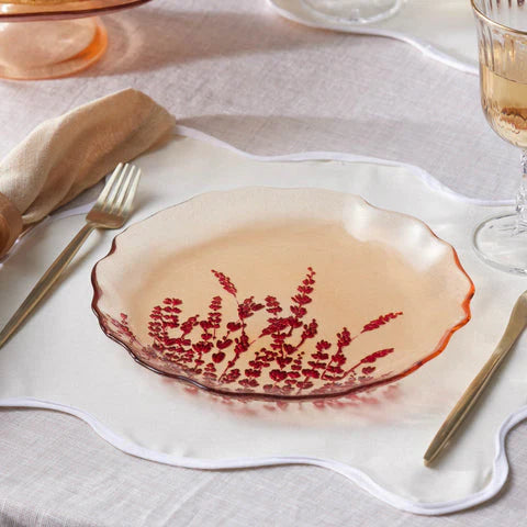 Karaca Red Lavender - 7-delige Taartset – Glas