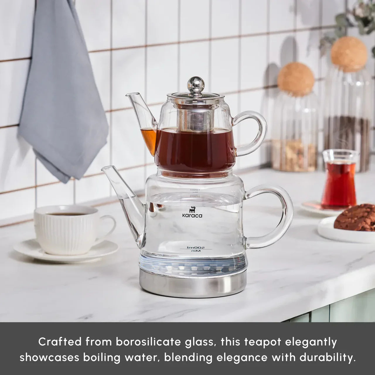 Karaca Dora - Glazen Theepot - 1800 ml - Medium