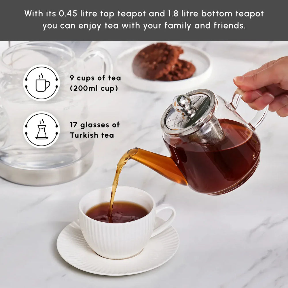 Karaca Dora - Glazen Theepot - 1800 ml - Medium