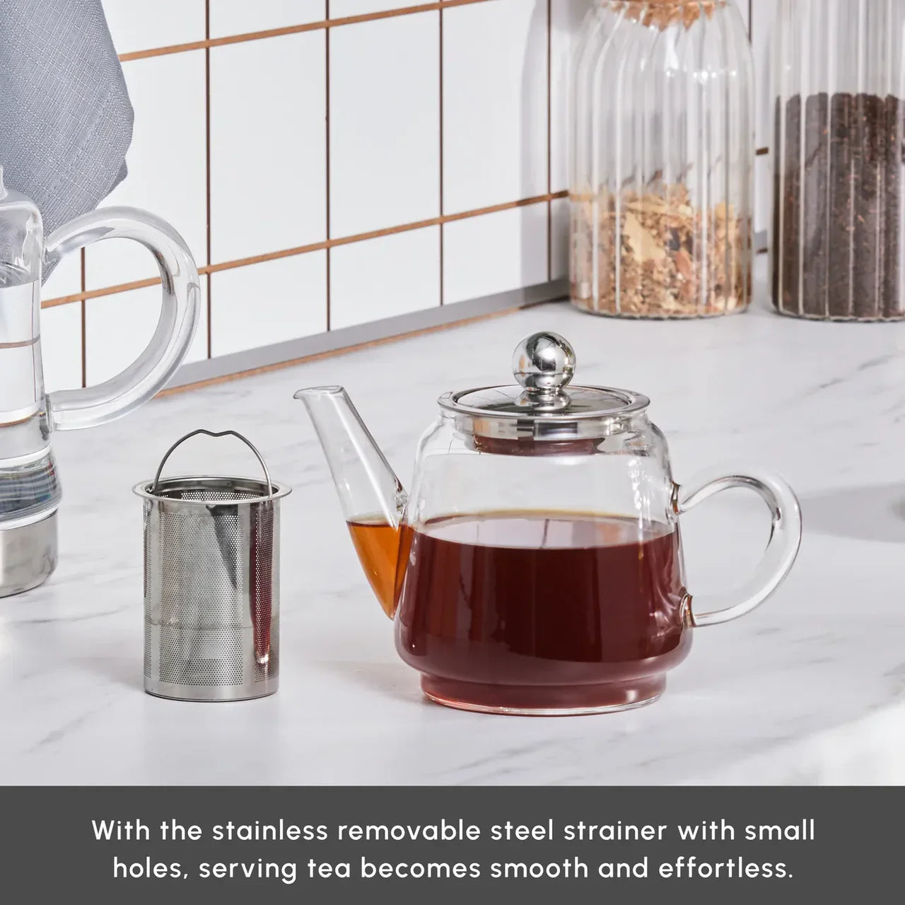 Karaca Dora - Glazen Theepot - 1800 ml - Medium