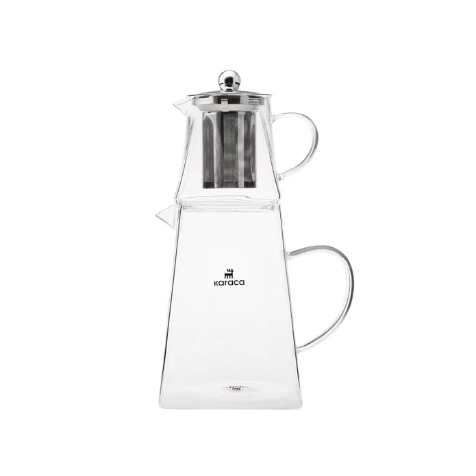 Karaca Giza - Glazen Theepot - 1500 ml - Borosilikaatglas - RVS zeef - Geschikt Voor Alle Warmtebronnen
