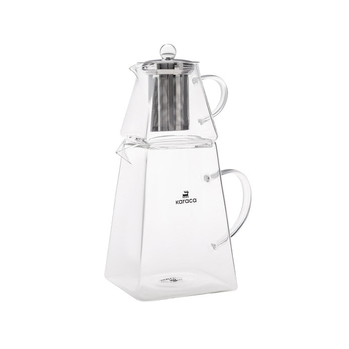 Karaca Giza - Glazen Theepot - 1500 ml - Borosilikaatglas - RVS zeef - Geschikt Voor Alle Warmtebronnen