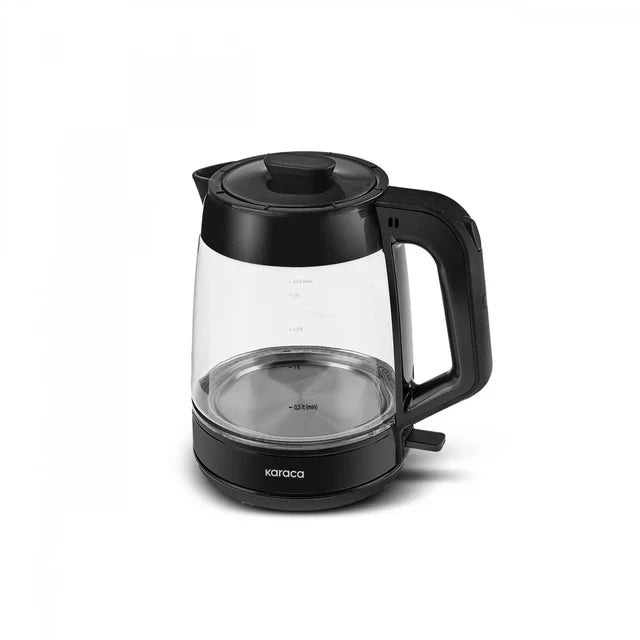 Karaca Glass Tea XL - 2-in-1 Glazen Theemaker – Glanzend Zwart